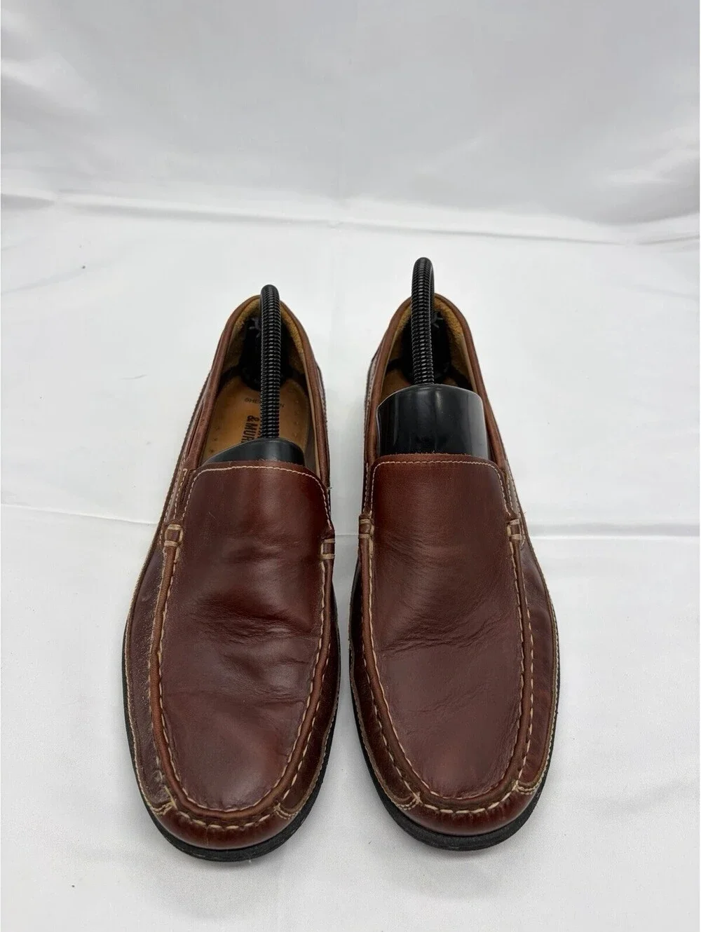 Johnston & Murphy Sheepskin Leather Loafers Mens Size 9M Brown Slip On Shoes